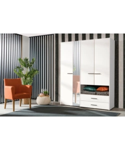 ARMADIO "LISBONA" 4 ANTE BIANCO, 161X55X205 CM
